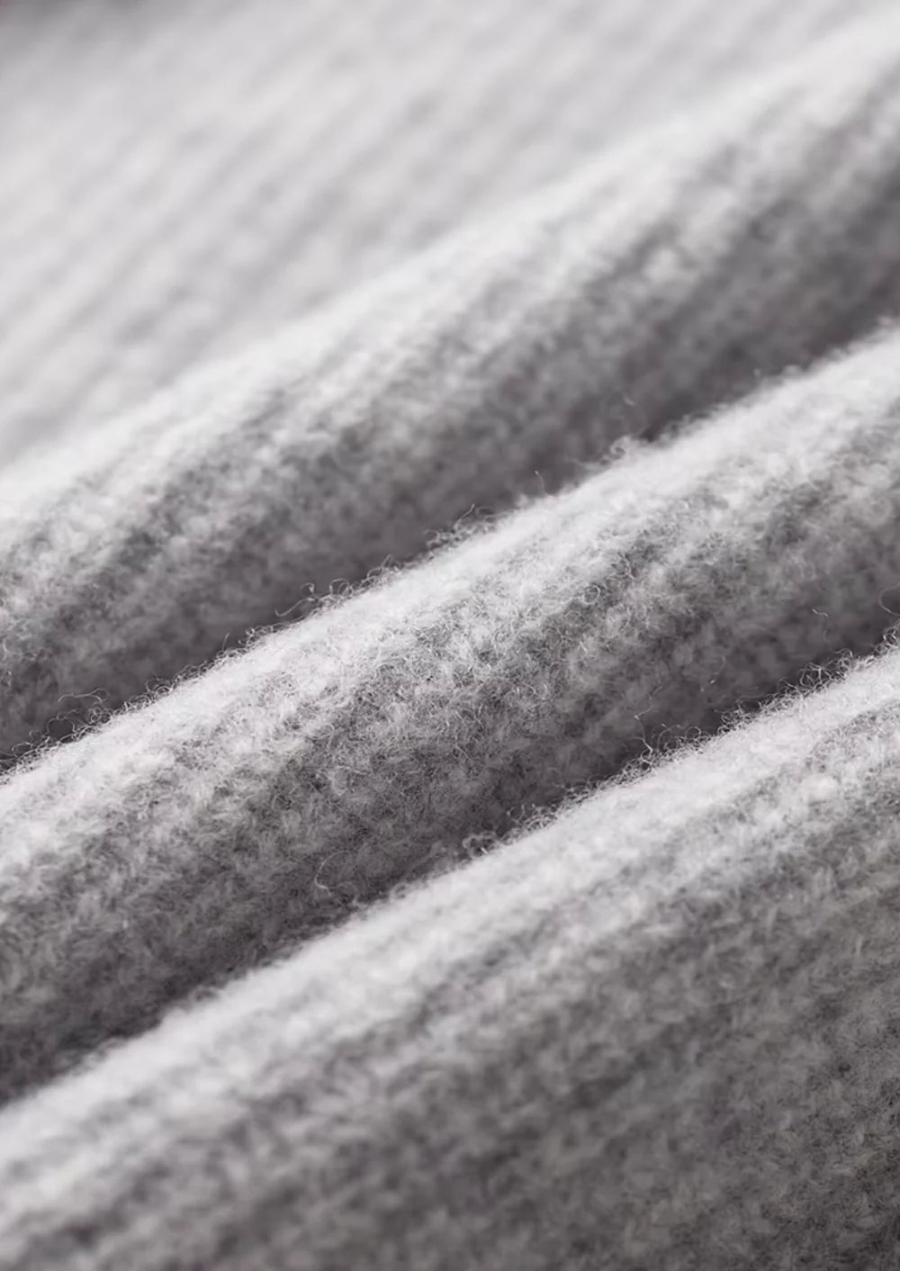 The Rocco Ribbed Full-Zip Cardigan - Light Grey
