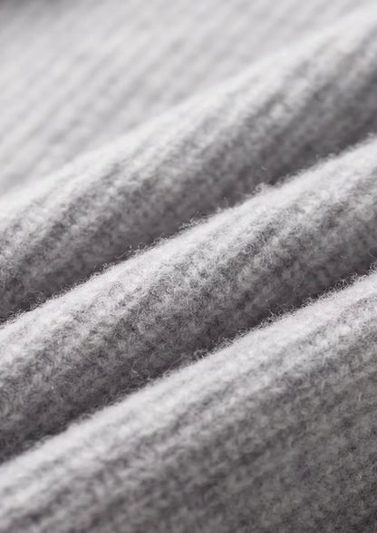 The Rocco Ribbed Full-Zip Cardigan - Light Grey