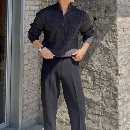 THE ENRICO CABLE ZIP SWEATER