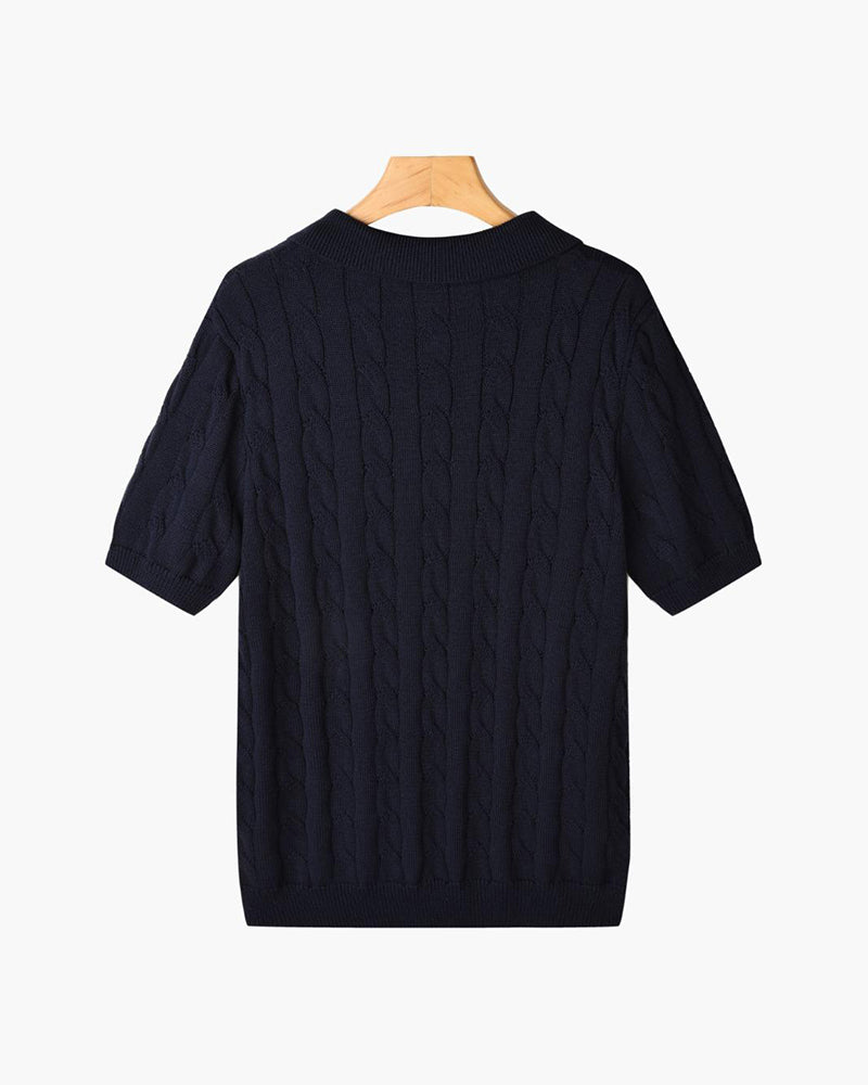 THE SERGIO CABLE KNIT POLO