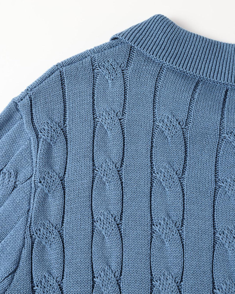 THE SERGIO CABLE KNIT POLO