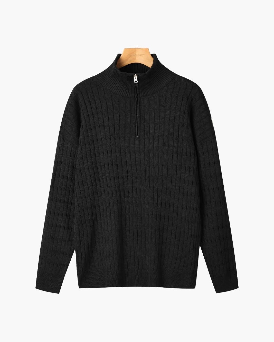 THE ENRICO CABLE ZIP SWEATER