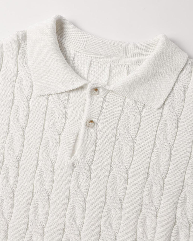 THE SERGIO CABLE KNIT POLO