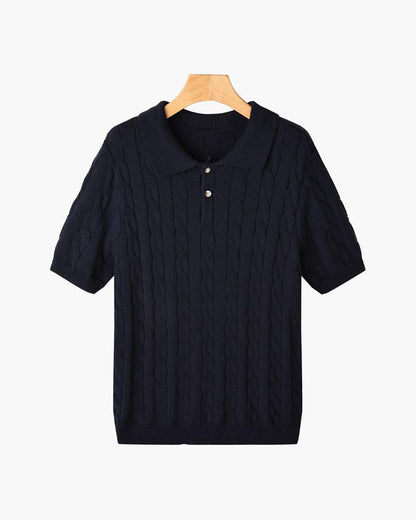 THE SERGIO CABLE KNIT POLO