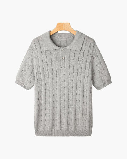 THE SERGIO CABLE KNIT POLO