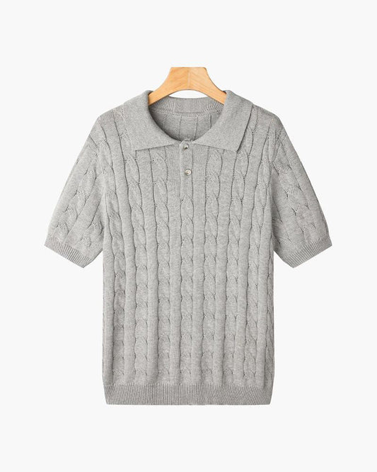 THE SERGIO CABLE KNIT POLO