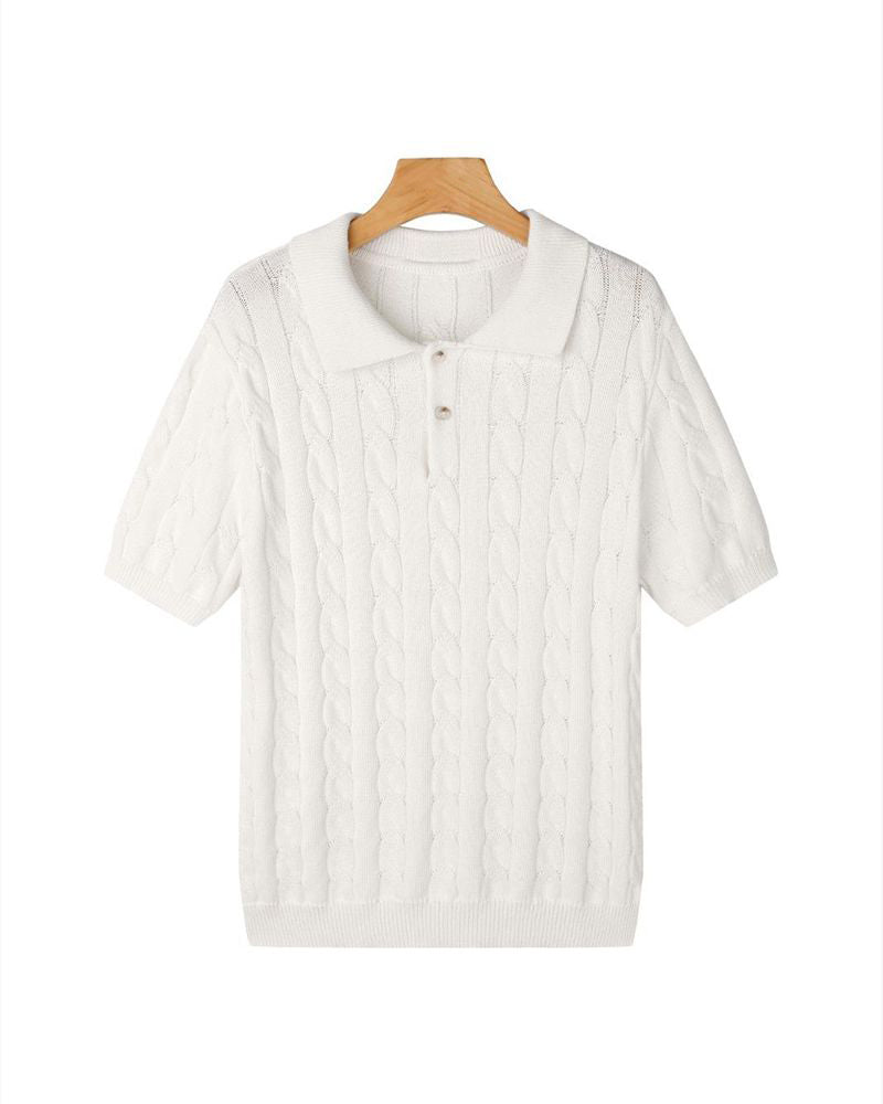 THE SERGIO CABLE KNIT POLO
