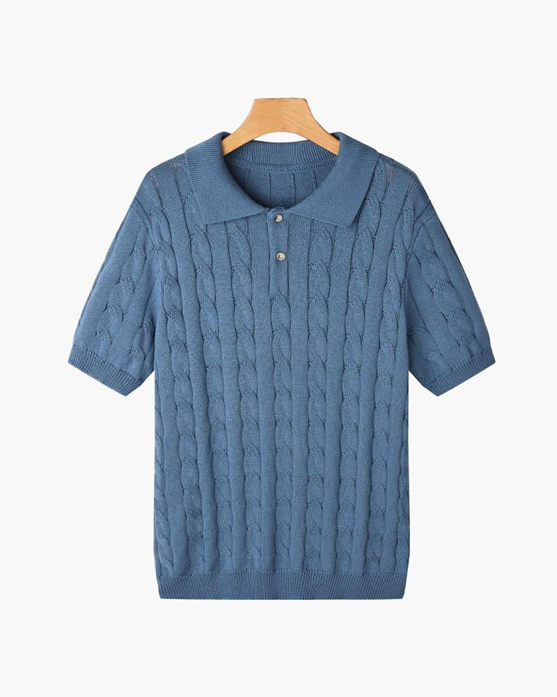THE SERGIO CABLE KNIT POLO