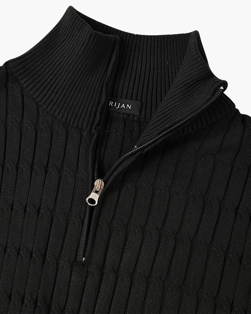 THE ENRICO CABLE ZIP SWEATER