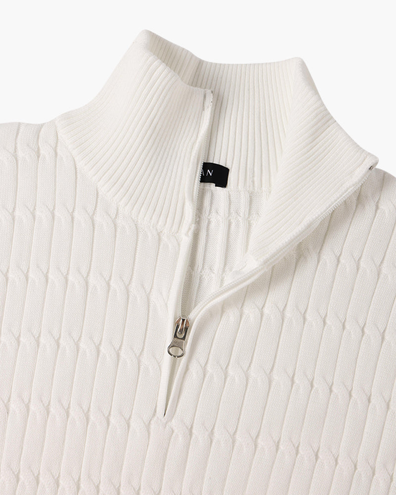 THE ENRICO CABLE ZIP SWEATER